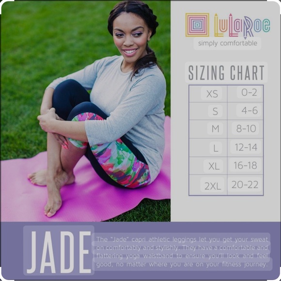 🍁 L LULAROE JADE ATHLETIC-CAPRI LEGGINGS - Picture 5 of 5